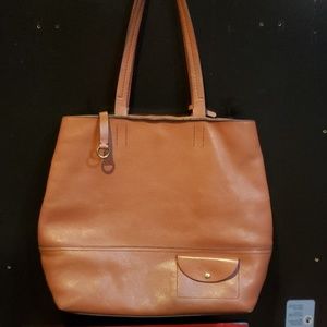 J Crew All Day Tote Brown Leather Tote